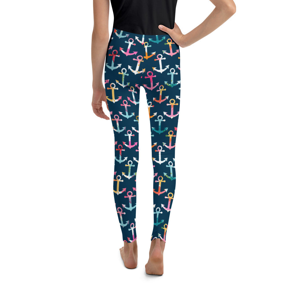 Colorful Anchor Youth Leggings