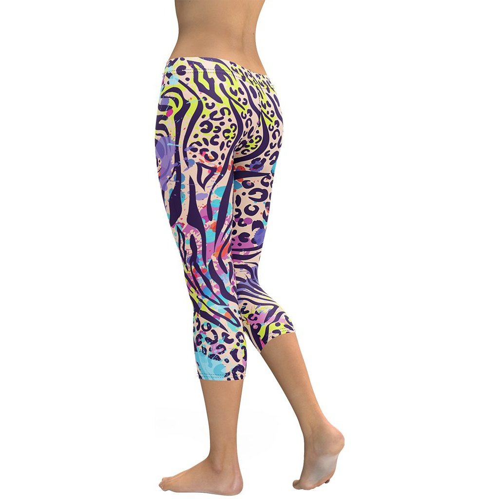 Colorful Animal Print Symbiosis Capris
