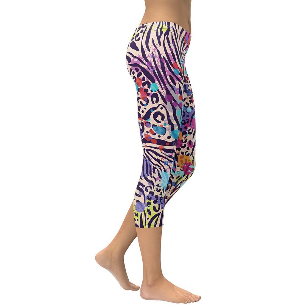 Colorful Animal Print Symbiosis Capris