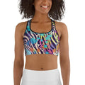 Colorful Animal Print Symbiosis Sports Bra