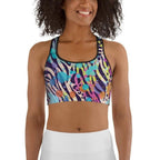 Colorful Animal Print Symbiosis Sports Bra