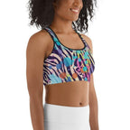 Colorful Animal Print Symbiosis Sports Bra