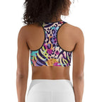 Colorful Animal Print Symbiosis Sports Bra