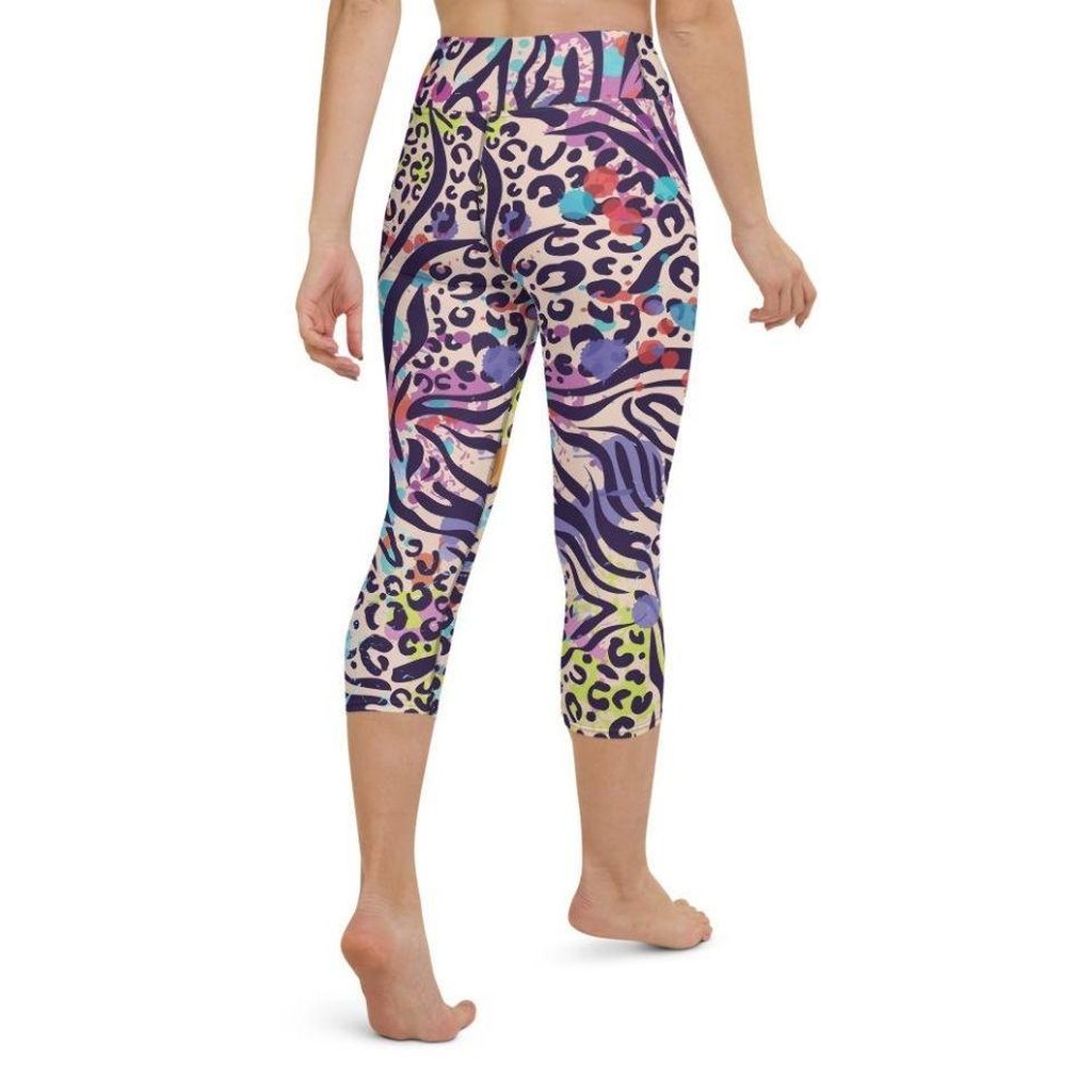 Colorful Animal Print Symbiosis Yoga Capris