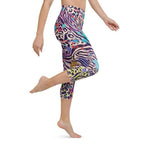 Colorful Animal Print Symbiosis Yoga Capris