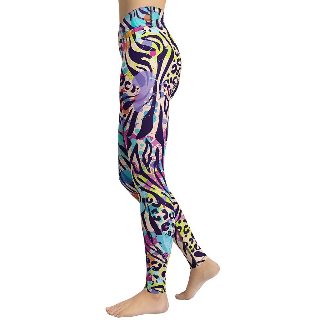Colorful Animal Print Symbiosis Yoga Leggings