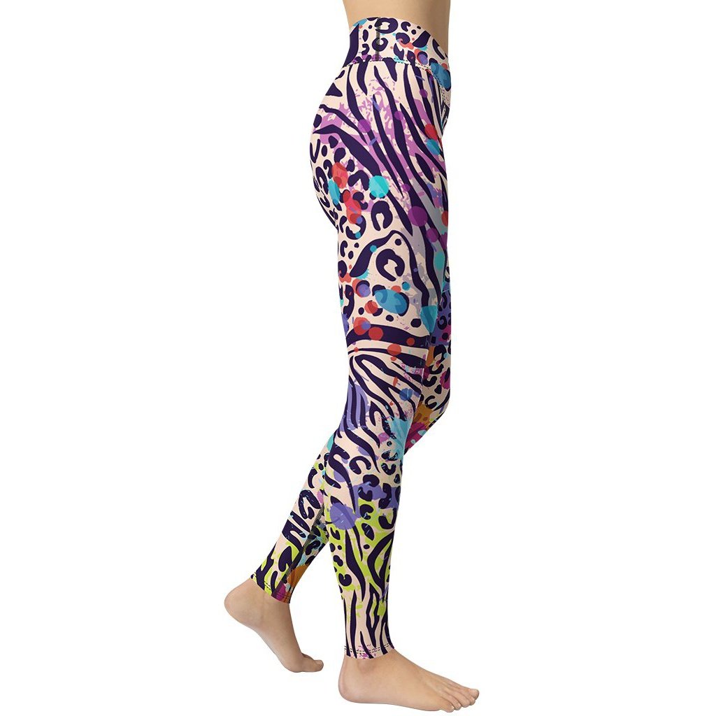 Colorful Animal Print Symbiosis Yoga Leggings