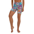 Colorful Animal Print Symbiosis Yoga Shorts