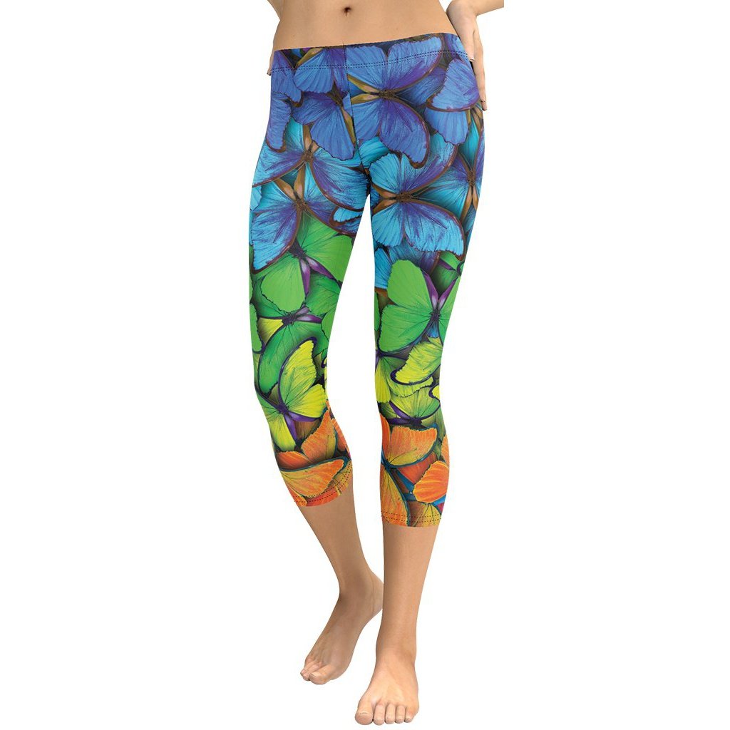 Colorful Butterflies Capris