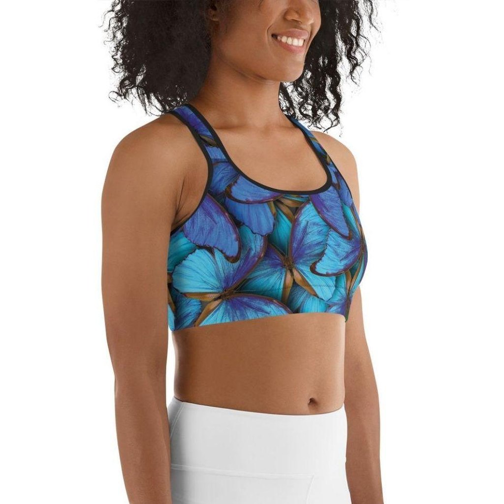 Colorful Butterflies Sports Bra