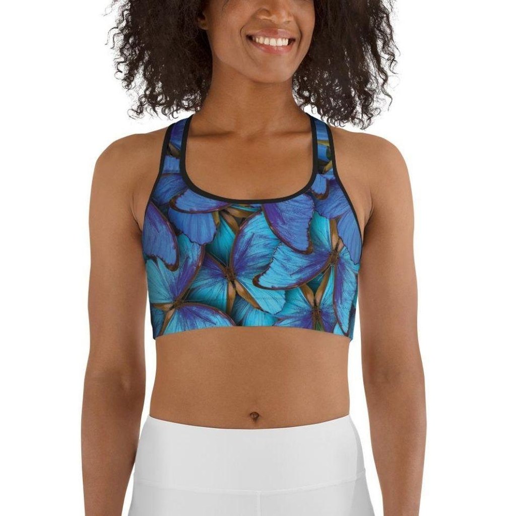 Colorful Butterflies Sports Bra