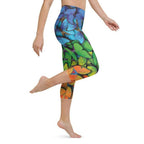 Colorful Butterflies Yoga Capris