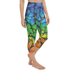 Colorful Butterflies Yoga Capris
