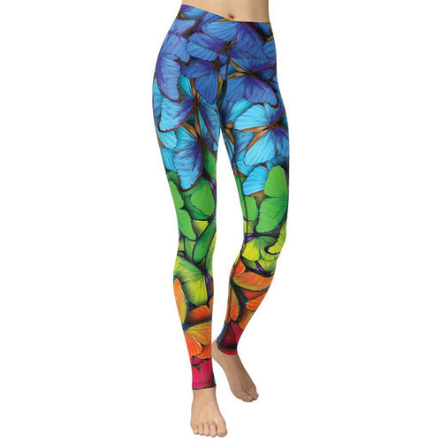 Colorful Butterflies Yoga Leggings