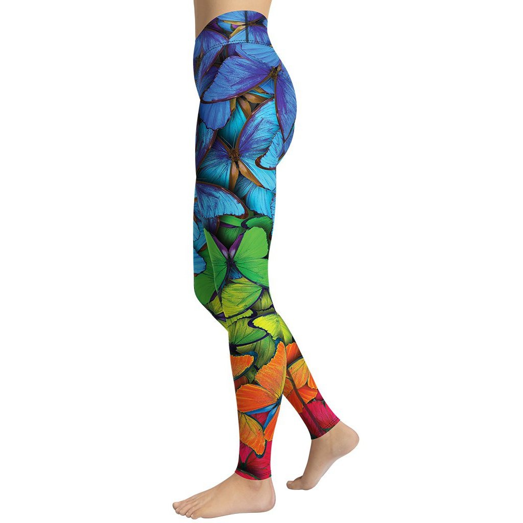 Colorful Butterflies Yoga Leggings