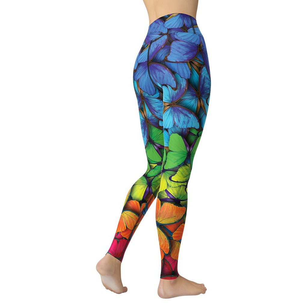 Colorful Butterflies Yoga Leggings