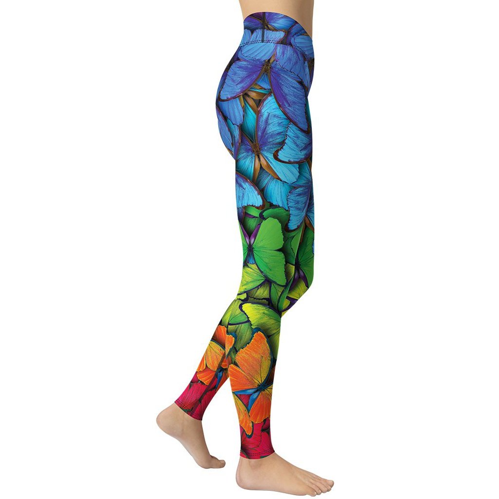 Colorful Butterflies Yoga Leggings