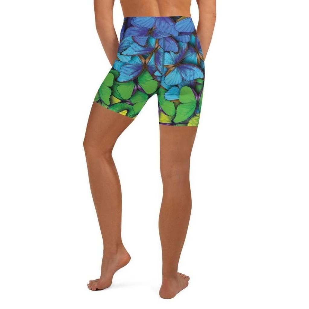 Colorful Butterflies Yoga Shorts