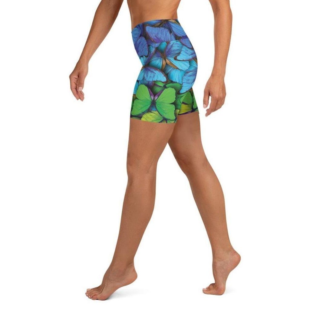 Colorful Butterflies Yoga Shorts