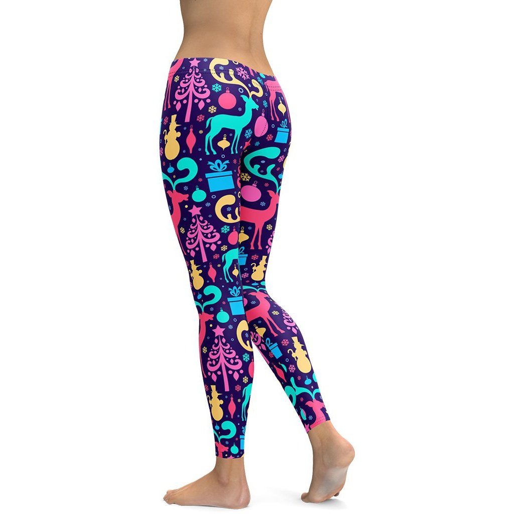 Colorful Christmas Leggings - FiercePulse - Premium Workout Leggings - Yoga Pants