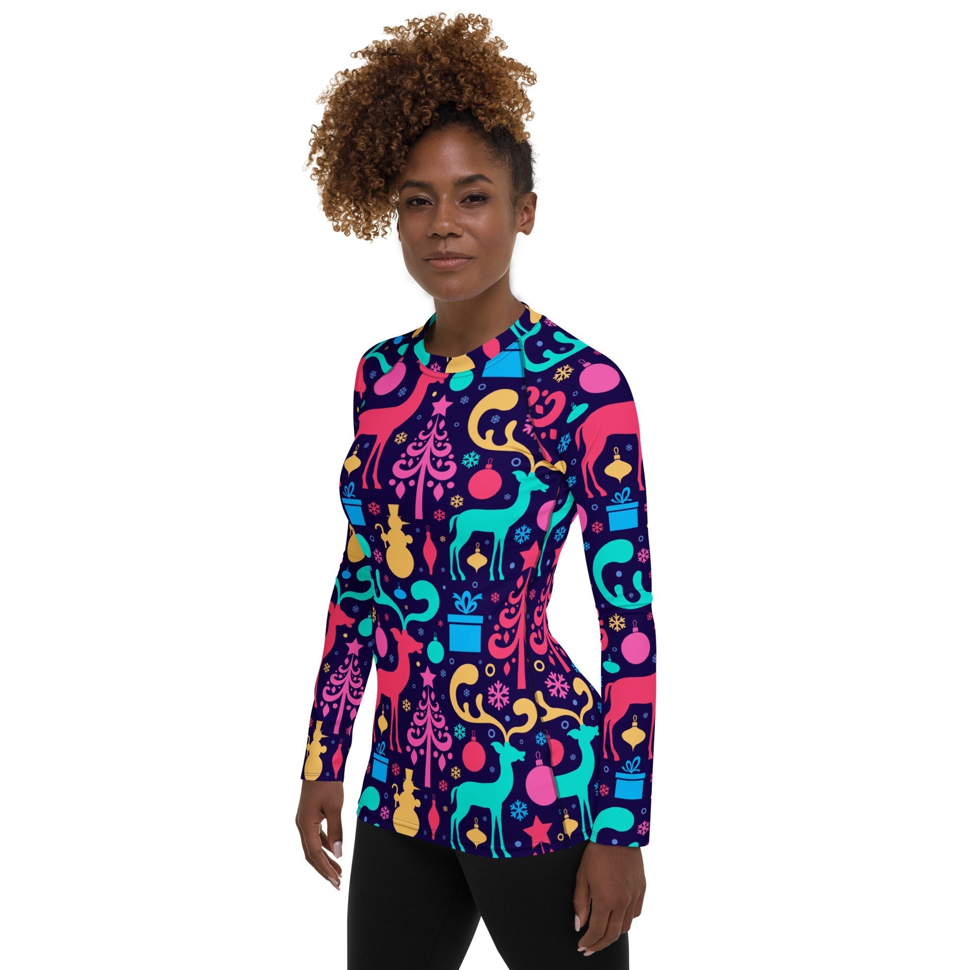 Colorful Christmas Rash Guard