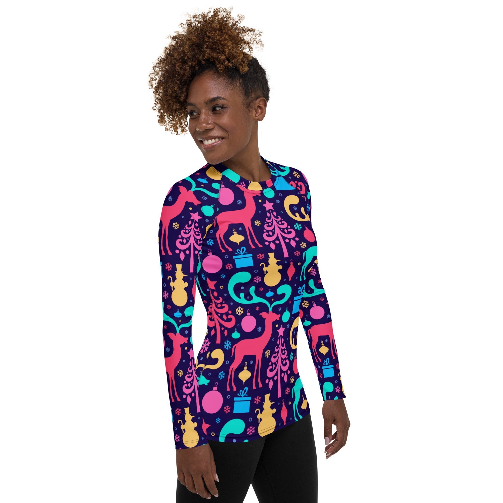 Colorful Christmas Rash Guard