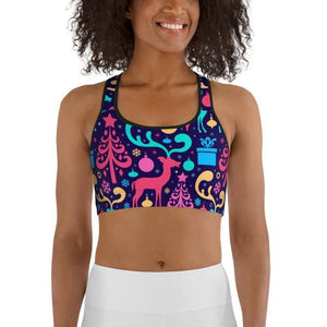 Colorful Christmas Sports Bra
