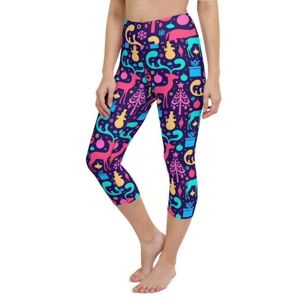 Colorful Christmas Yoga Capris