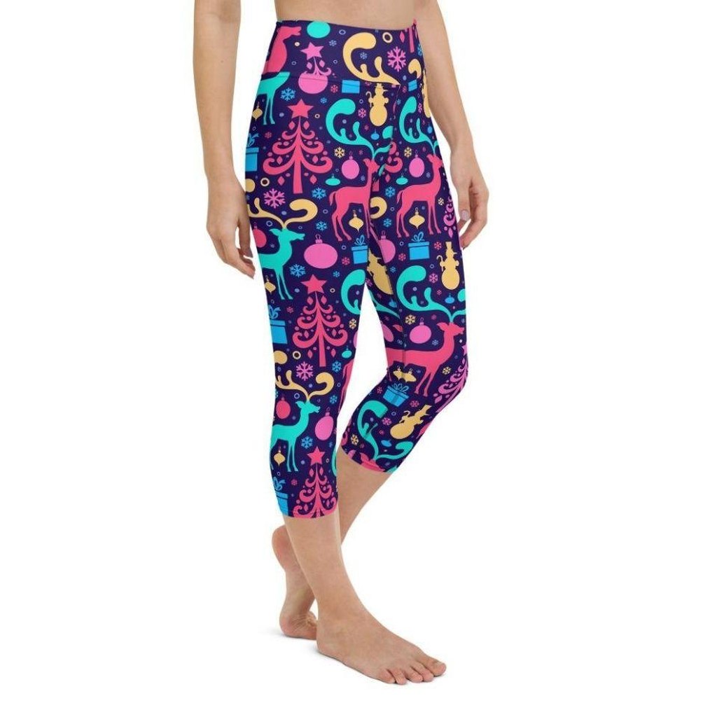Colorful Christmas Yoga Capris