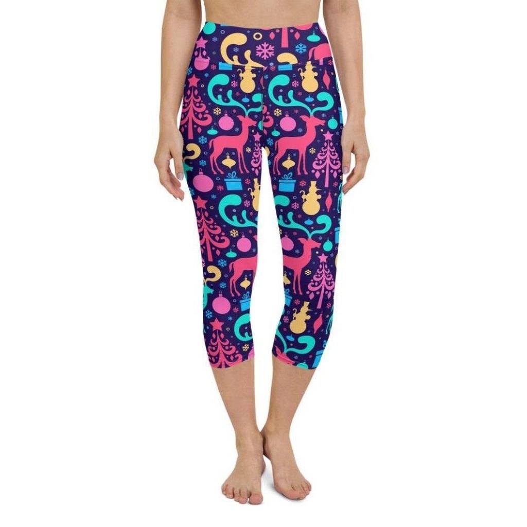 Colorful Christmas Yoga Capris
