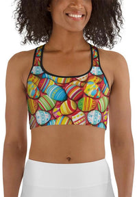 Colorful Easter Eggs Sports Bra