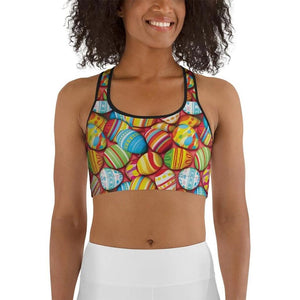 Colorful Easter Eggs Sports Bra