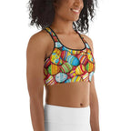 Colorful Easter Eggs Sports Bra
