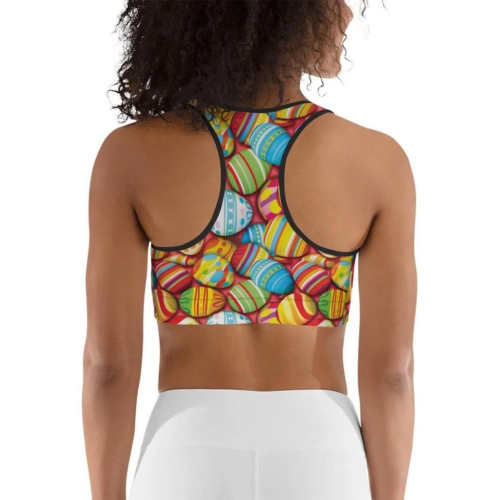 Colorful Easter Eggs Sports Bra