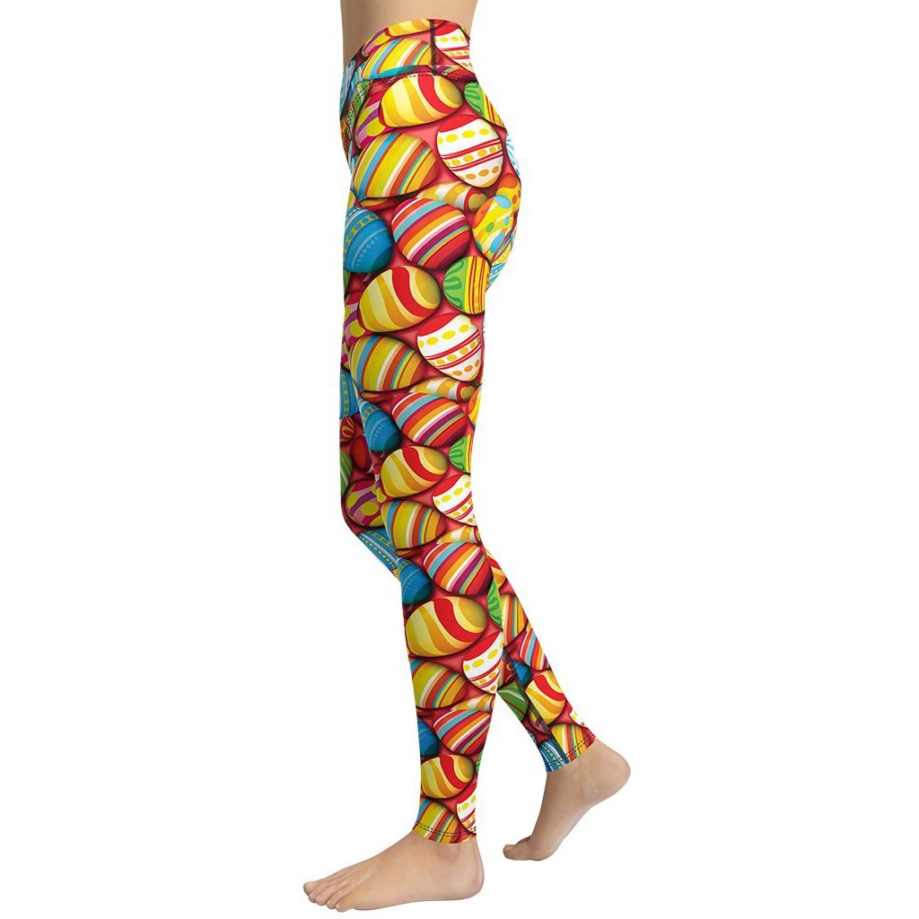 Colorful Easter Eggs Yoga Leggings