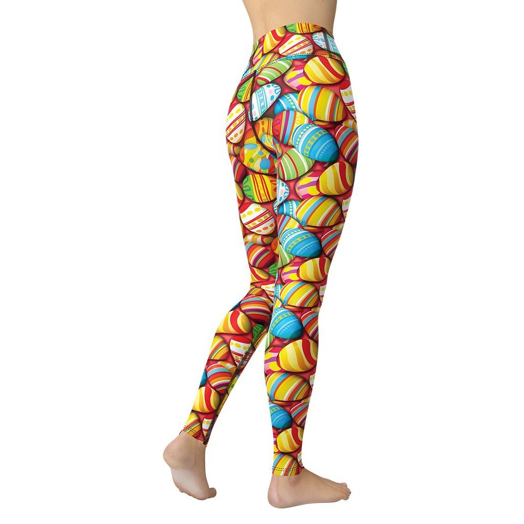 Colorful Easter Eggs Yoga Leggings