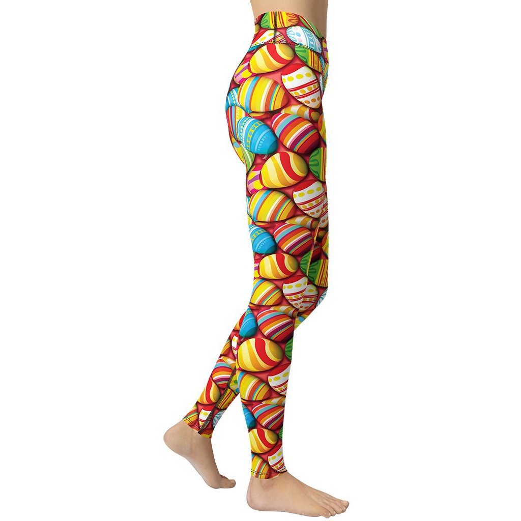 Colorful Easter Eggs Yoga Leggings