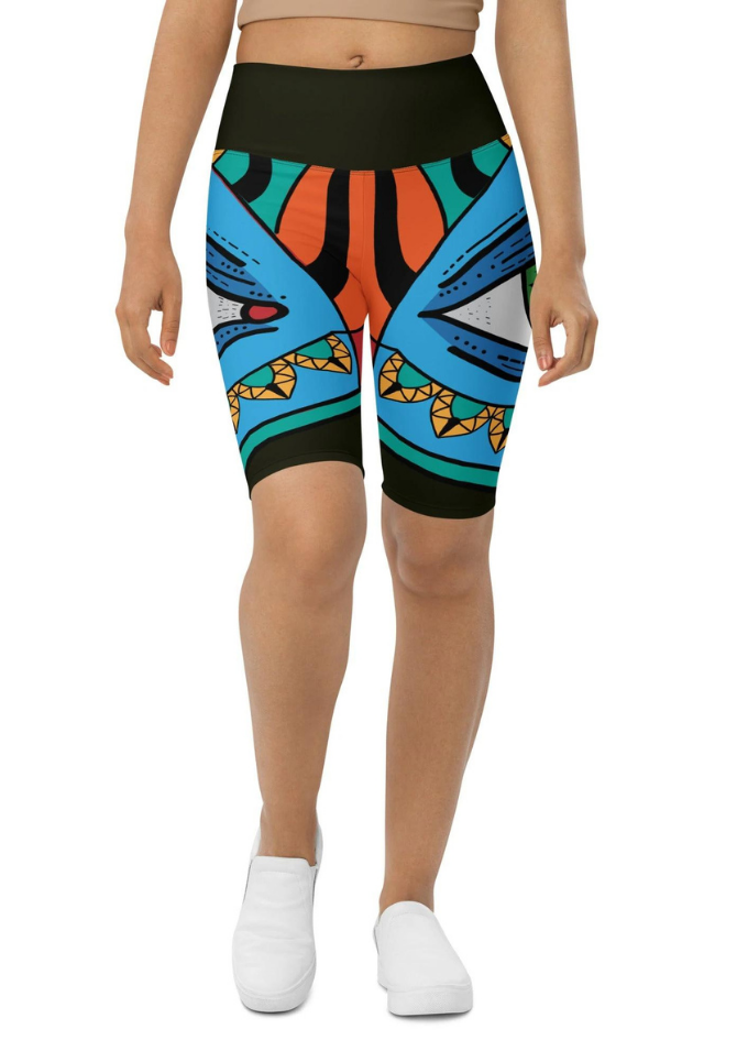 Colorful Eye Symbol Biker Shorts