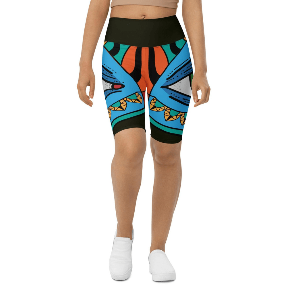 Colorful Eye Symbol Biker Shorts
