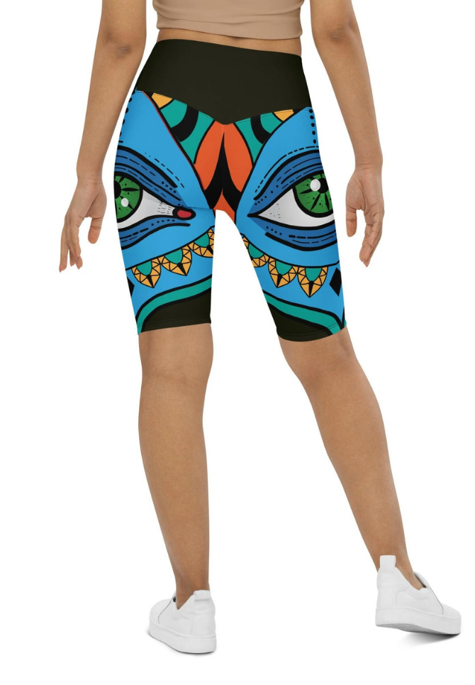 Colorful Eye Symbol Biker Shorts