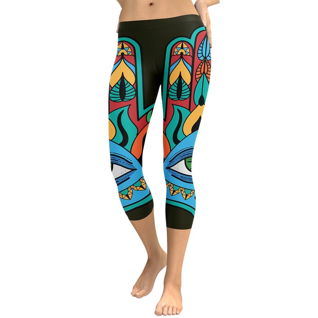 Colorful Eye Symbol Capris