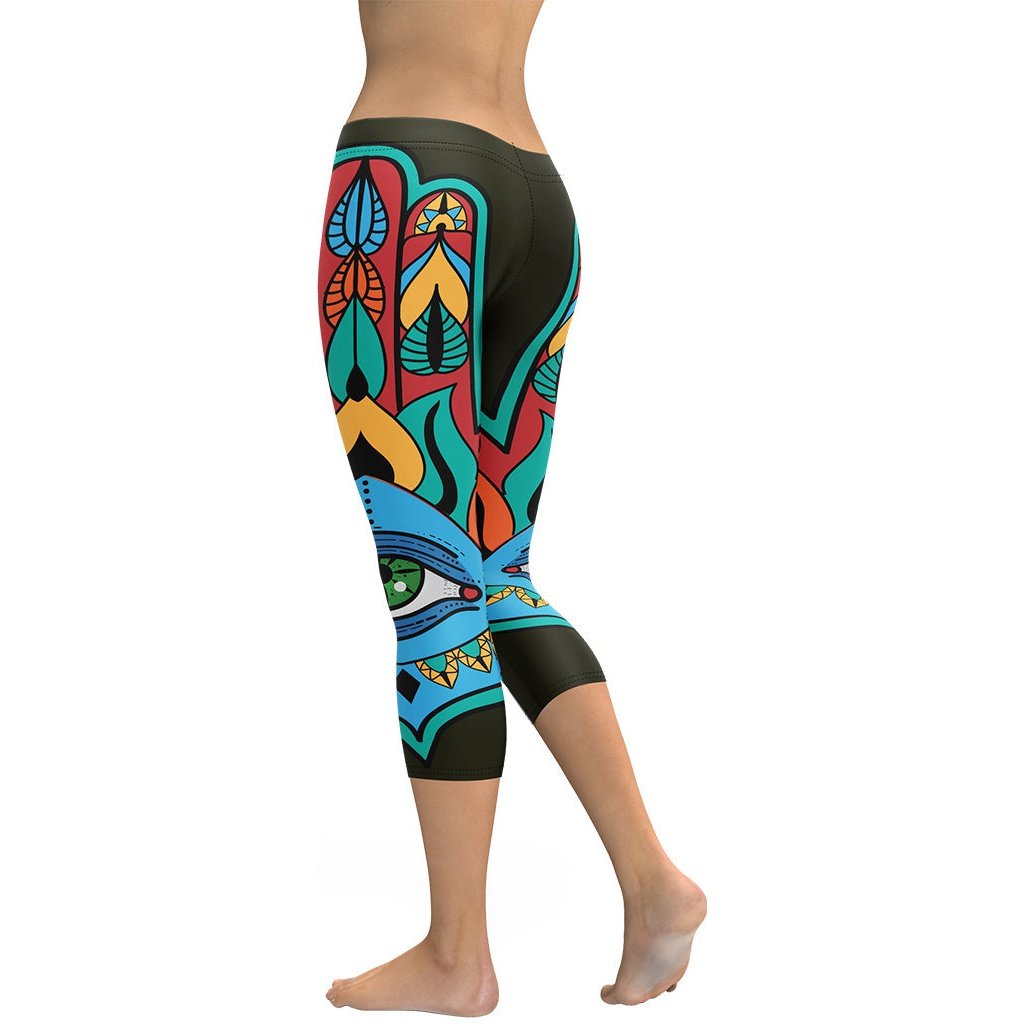 Colorful Eye Symbol Capris