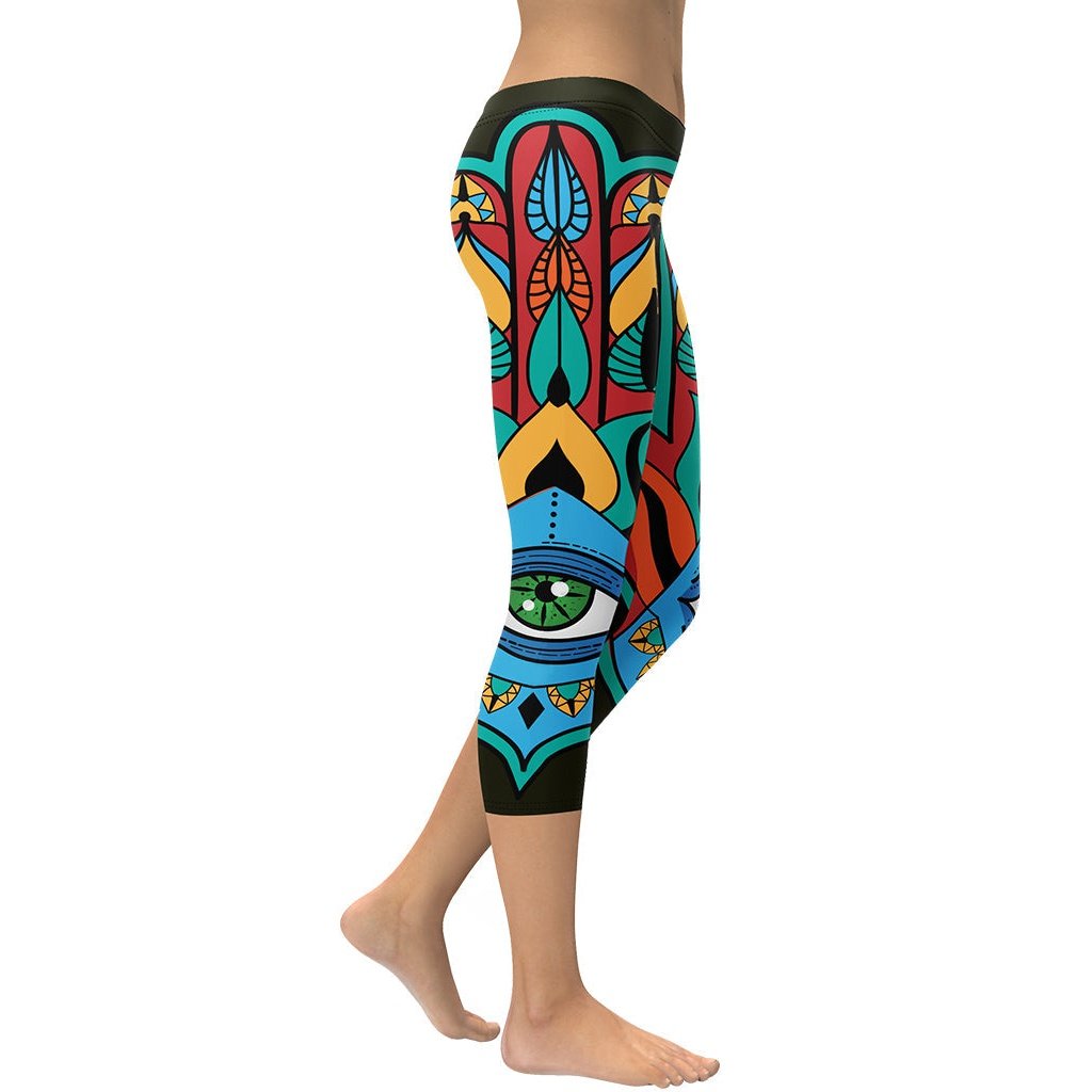 Colorful Eye Symbol Capris