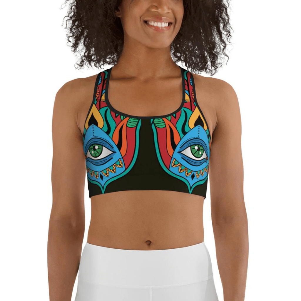 Colorful Eye Symbol Sports Bra