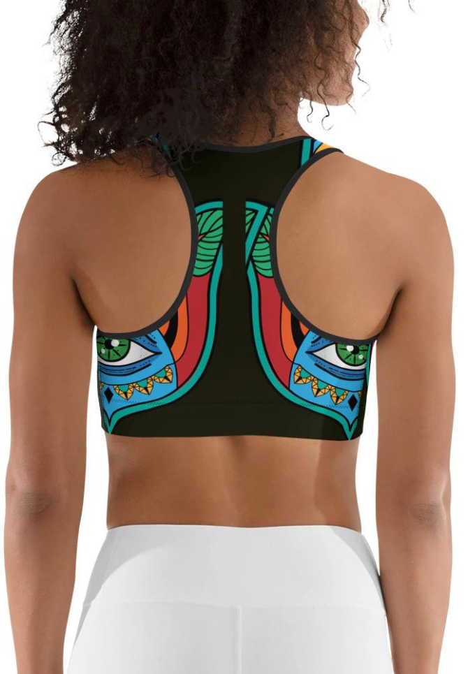 Colorful Eye Symbol Sports Bra