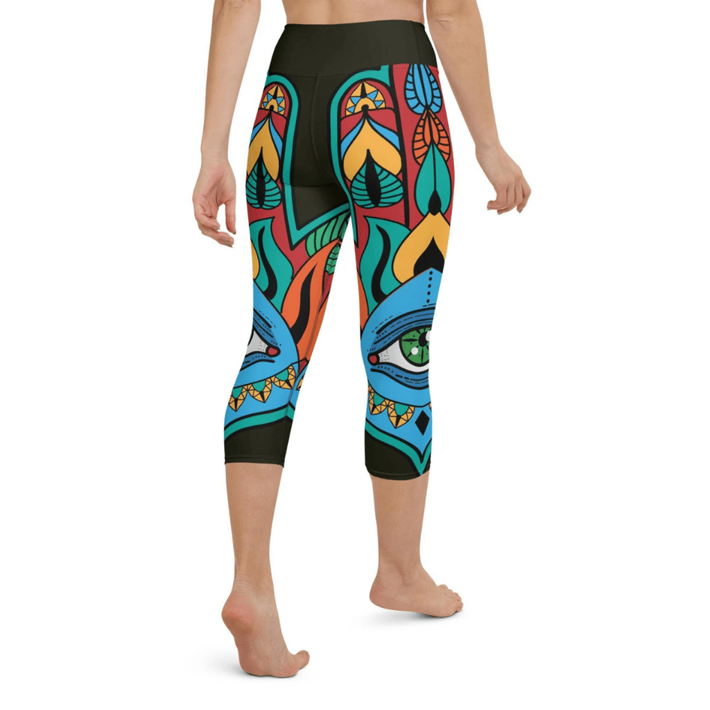 Colorful Eye Symbol Yoga Capris