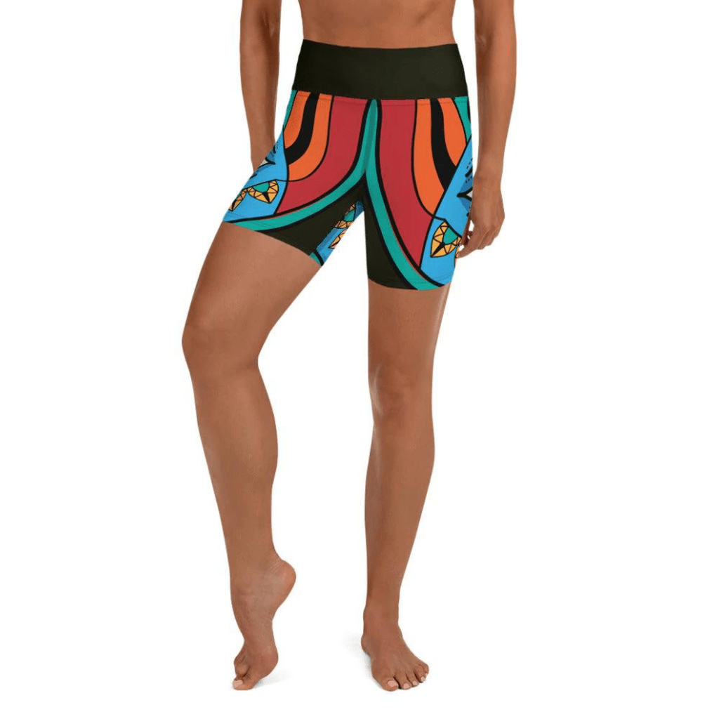 Colorful Eye Symbol Yoga Shorts