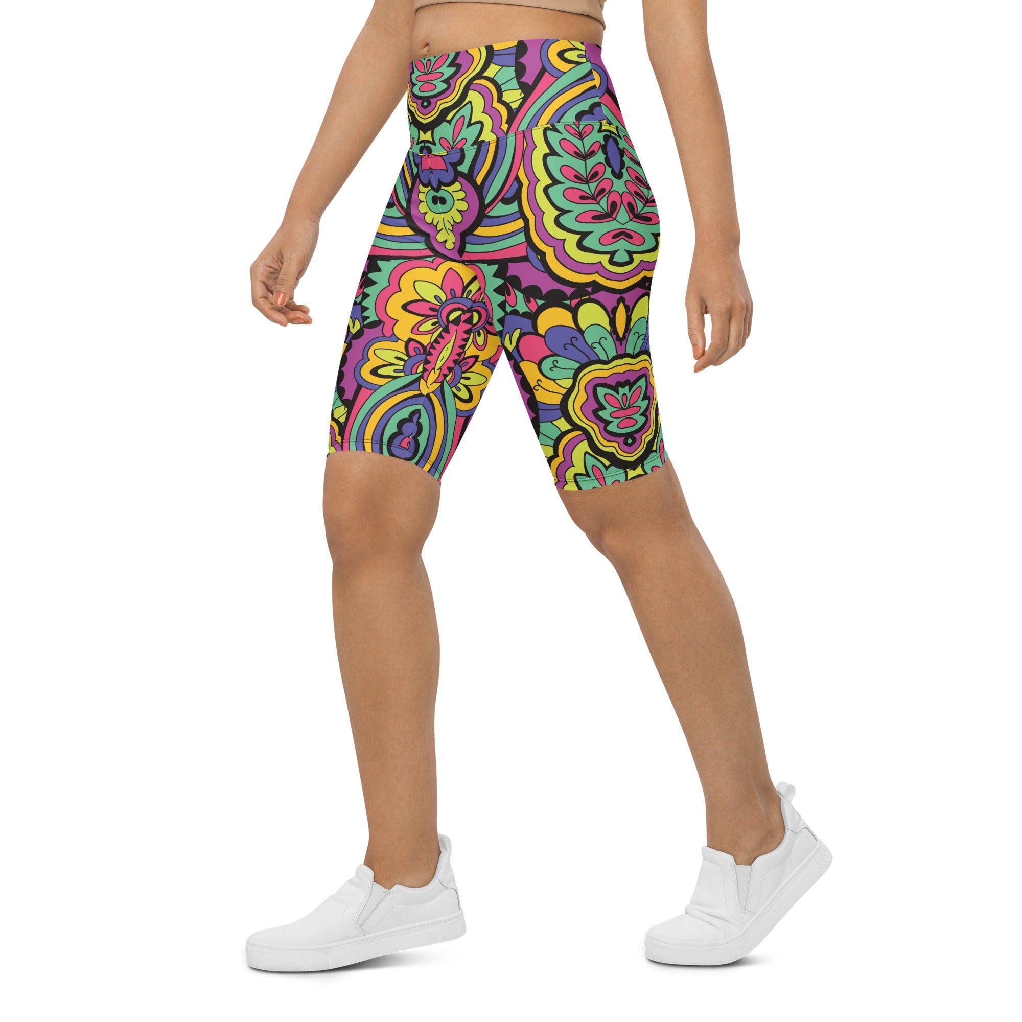 Colorful Fun Pattern Biker Shorts