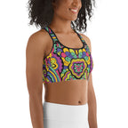 Colorful Fun Pattern Sports Bra
