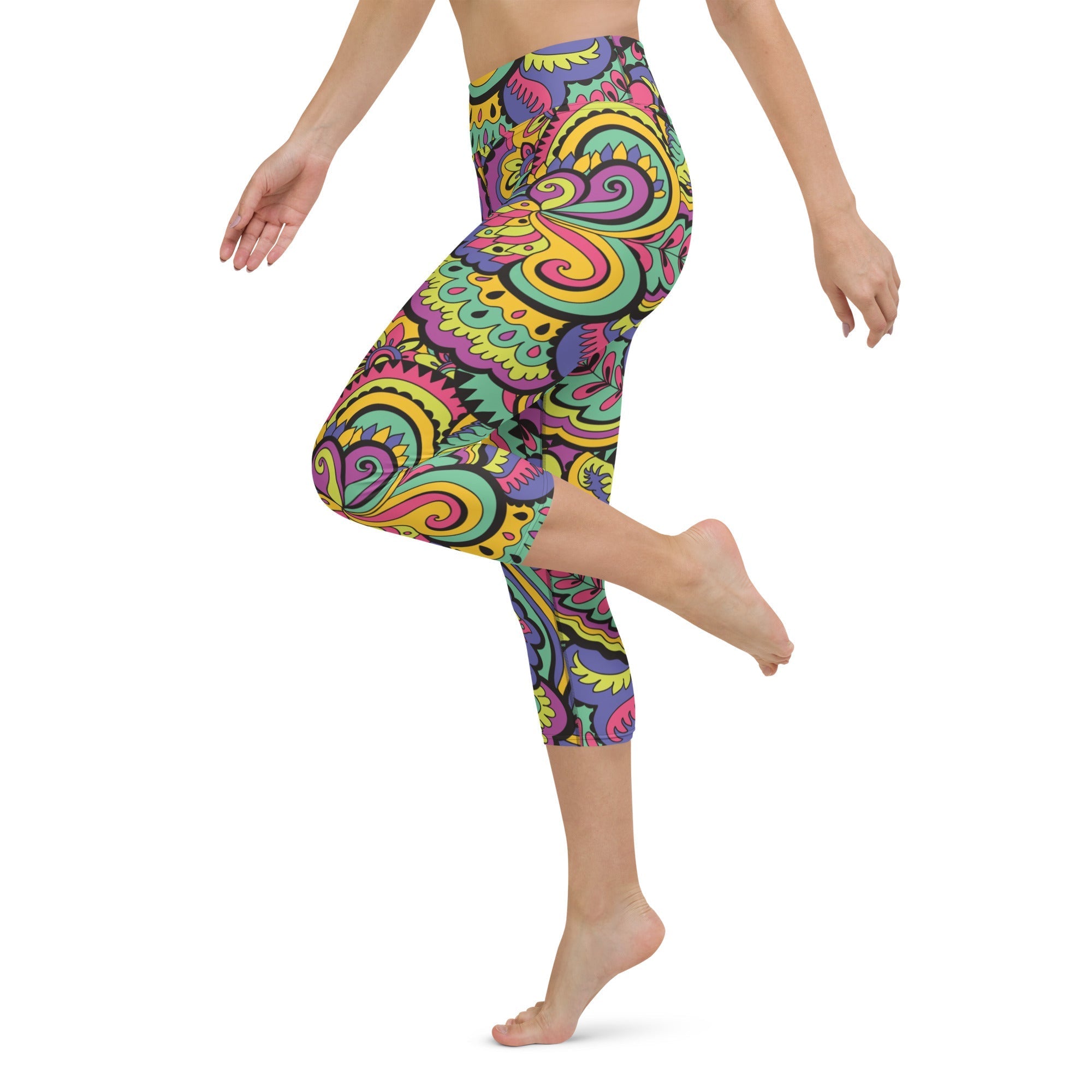 Colorful Fun Pattern Yoga Capris